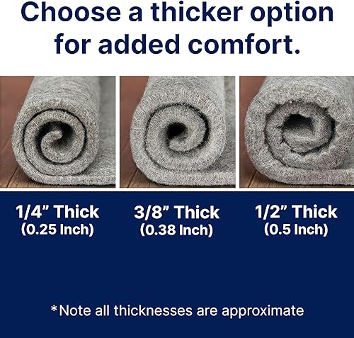 Miniatura 7 de RUGPADUSA, Eco Plush, cuadrado de 8 pies, 38 pulgadas de grosor, 100% fieltro, almohadilla extra acolchada, disponible en 3 grosores, muchos tamaños