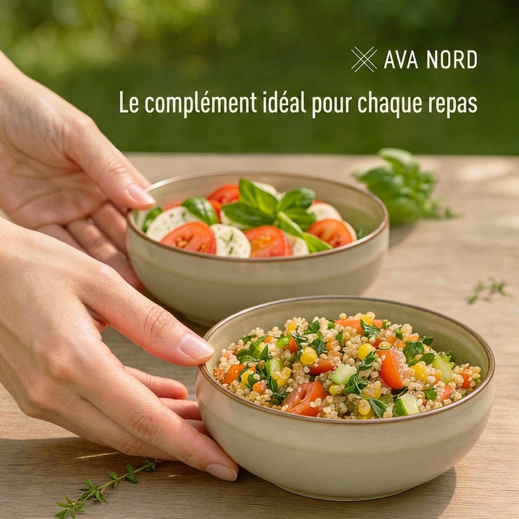 Ava Nord Lot de bols à céréales en céramique de 118 à 600 ml pour soupe, salade, dessert ou crème glacée – Empilables, passent au lave-vaisselle et au micro-ondes – Petits bols rustiques pour cuisine