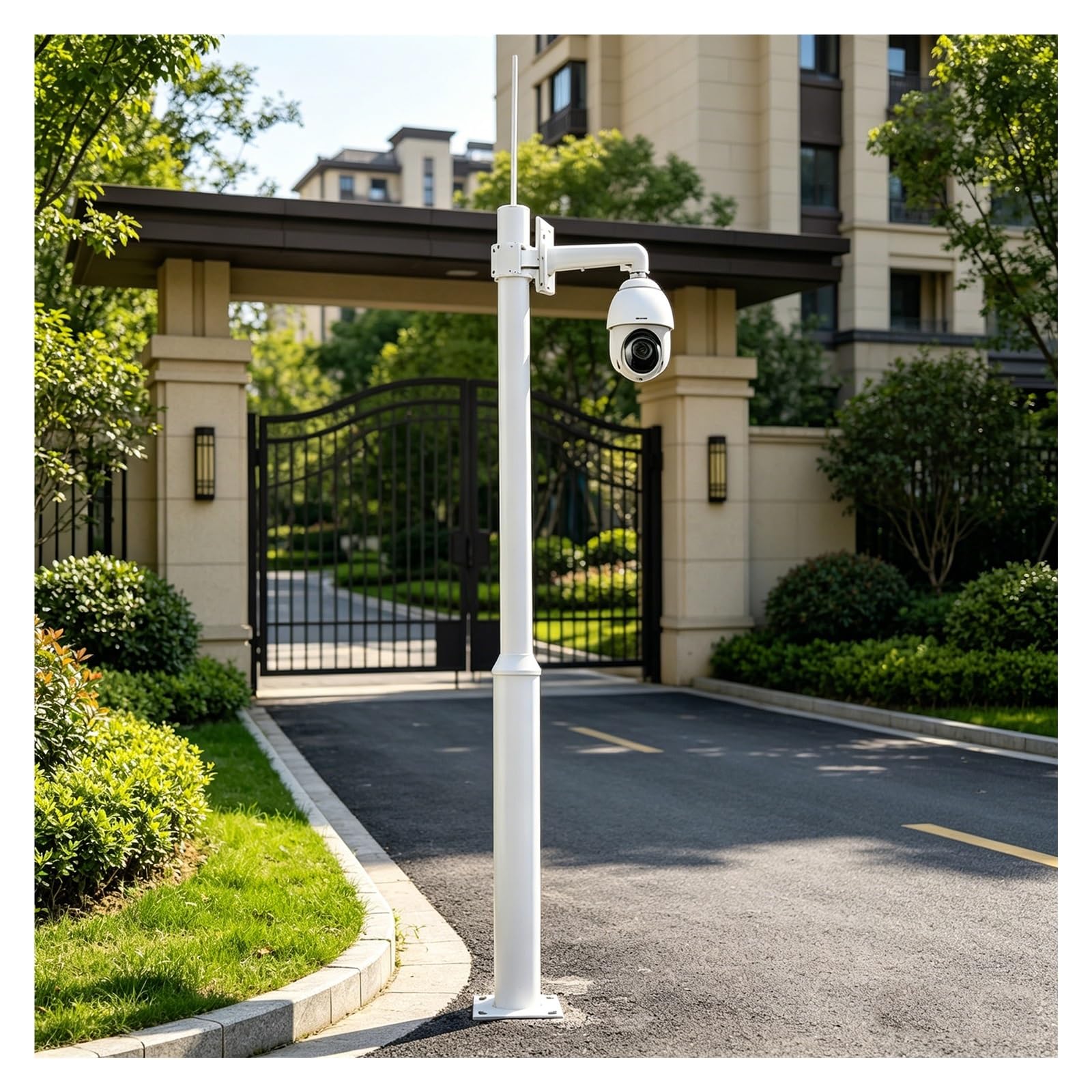 üBerwachungskamera halterung Überwachungskameramast Montagehalterung Wetterfest Außenbereich Sicherheitsmast Tragbar Weitwinkel CCTV-Säulenset Für Schulen(Universal Wall Mount,Height 4.5m/14.8 ft)