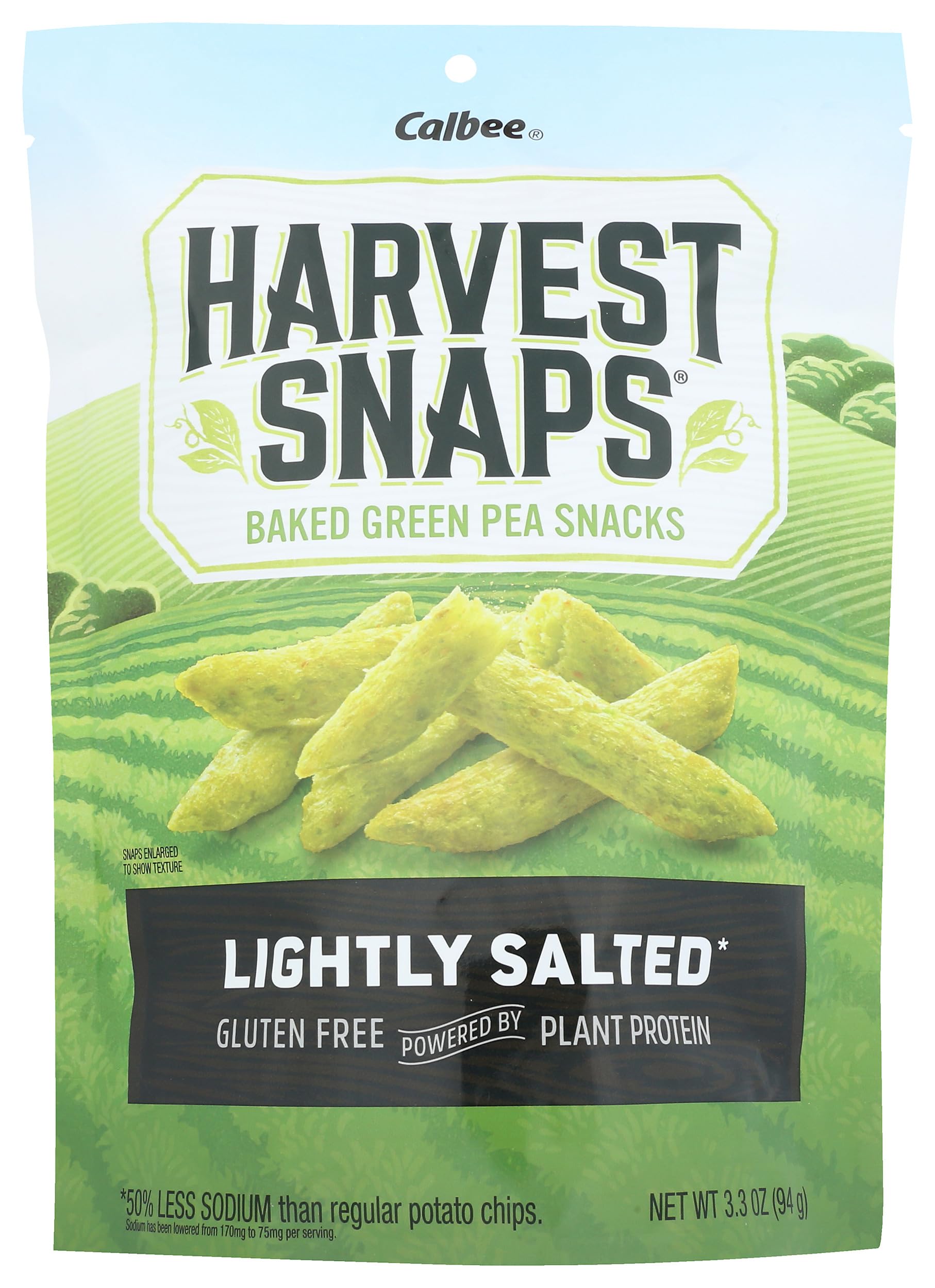 Calbee, Harvest Snaps Green Pea Snack Crisps Lightly Salted, 3.3 Ounce
