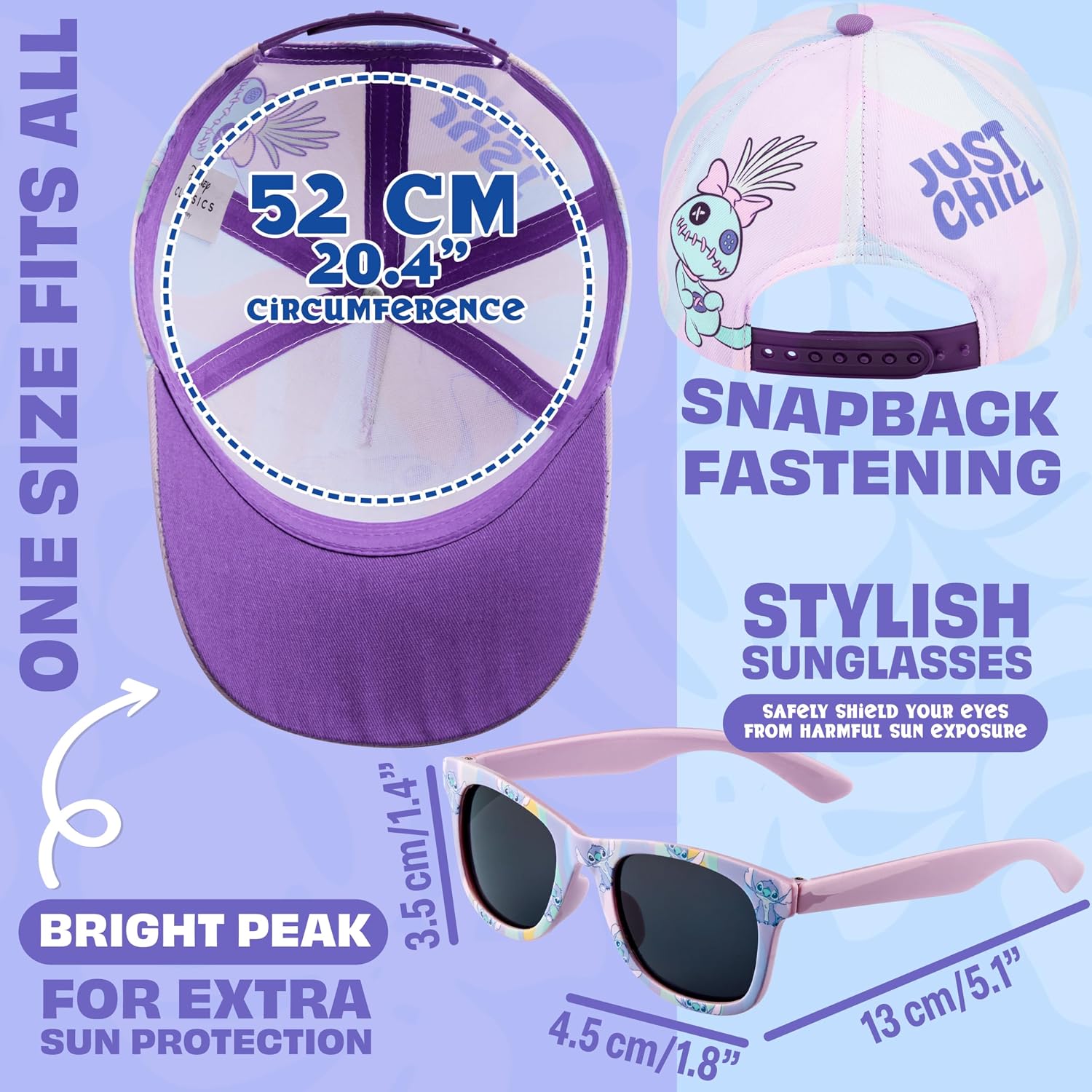 Get Trend Baseball Cap Girls Sunglasses Set Sun Hat 100% UV Gifts for Girls