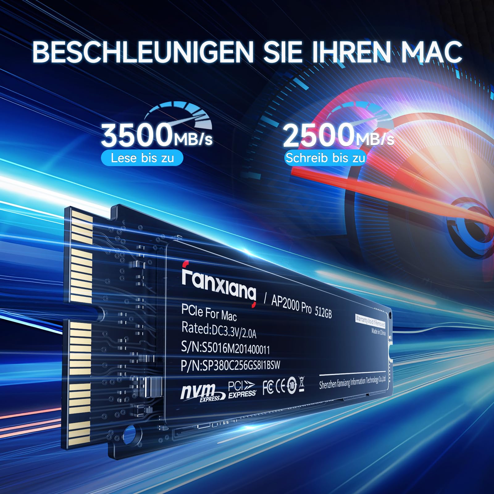 fanxiang AP2000Pro 1TB NVMe SSD mit 3500MB/s für Mac