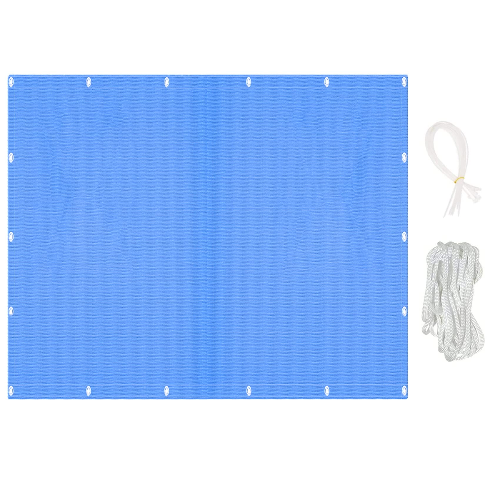 Zewnętrzny żagiel przeciwsłoneczny 1,5 x 6 m, blokada UV HDPE, poliester, oddychający, prostokątny baldachim do ogrodu, na patio podwórko, niebieska osłona przeciwsłoneczna dla najlepszej ochrony