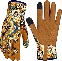 Vista 30 de Guantes de Jardinería de Cuero MERTURN para Mujeres, Guantes de Jardín a Prueba de Espinas, Guantes de Trabajo Compatibles con Pantalla Táctil