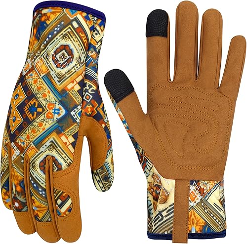 Miniatura 30 de Guantes de Jardinería de Cuero MERTURN para Mujeres, Guantes de Jardín a Prueba de Espinas, Guantes de Trabajo Compatibles con Pantalla Táctil