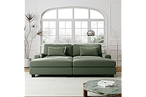 Inviting Plush Green Corduroy Sectional Couch