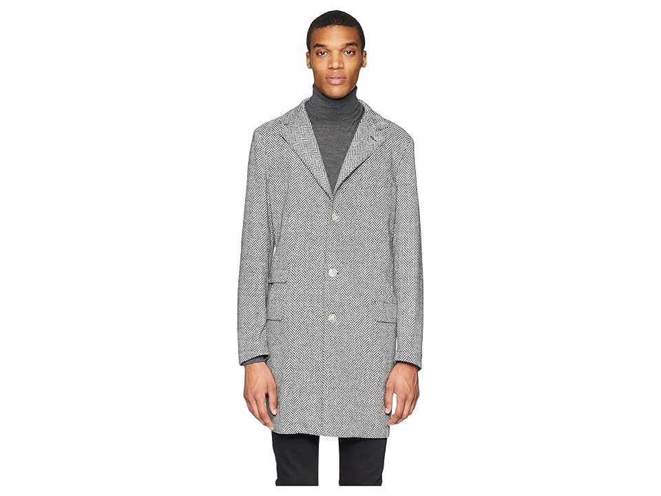 

eleventy Chevron Lasercut Top Coat (Grey) Men's Coat