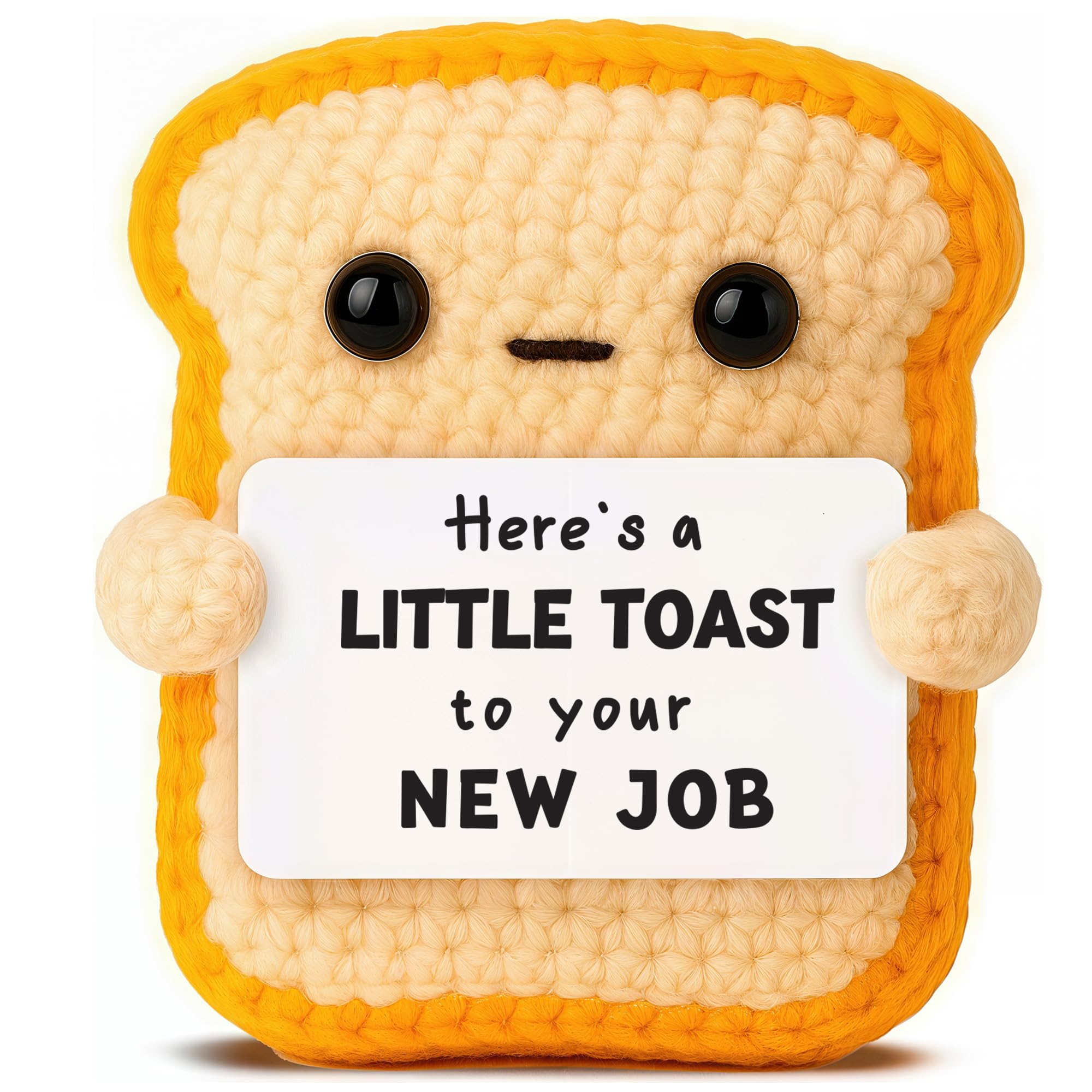 Crochet Toast New Job Gifts for Women, Men – Handmade Congratulations Gifts for Coworker, Friend, Son, Daughter, Employee, Boss – Funny Promotion, Career Change or, Leaving Worker Present Decor