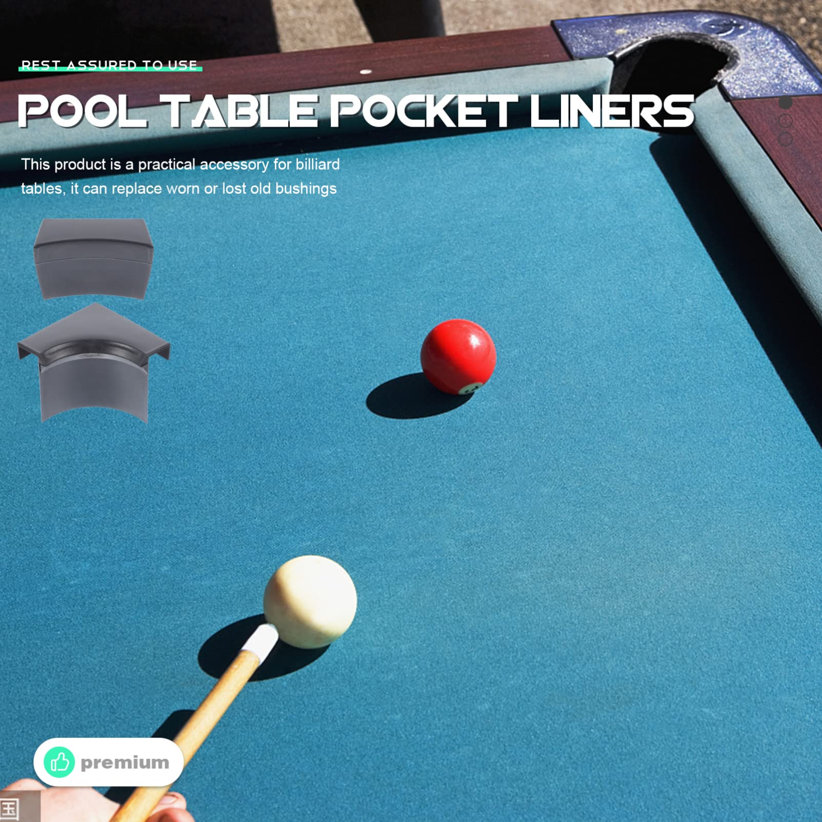 BESPORTBLE Billiard Pocket Liners Pool Table Accessories 2 Sets Pool Table Pockets Liners for