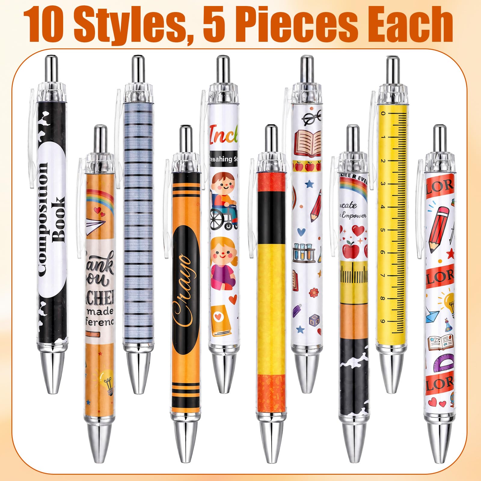 50 szt. Powrót do szkoły prezenty dla nauczycieli luzem 10 stylów