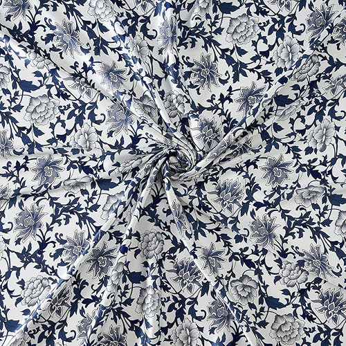 Miniatura 7 de Maxfeel 1 funda de edredón de seda de seda, funda de edredón, 100% seda de morera con estampado floral, seda Charmuse, Multiclolr Queen Cal.King