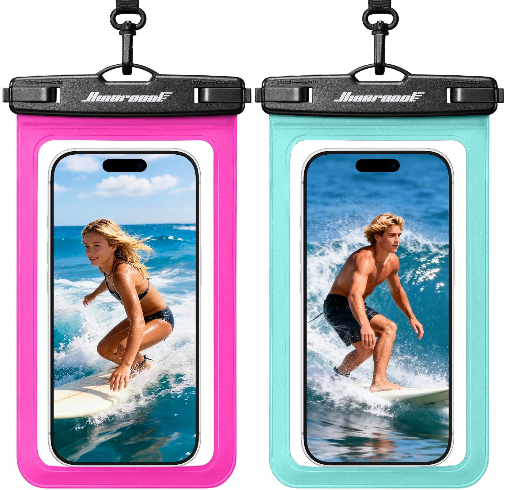 Hiearcool Waterproof Phone Pouch,Waterproof Phone Case for iPhone 17 16 15 14 13 Pro Max,IPX8 Phone Waterproof Pouch for Beach Cruise Ship Travel