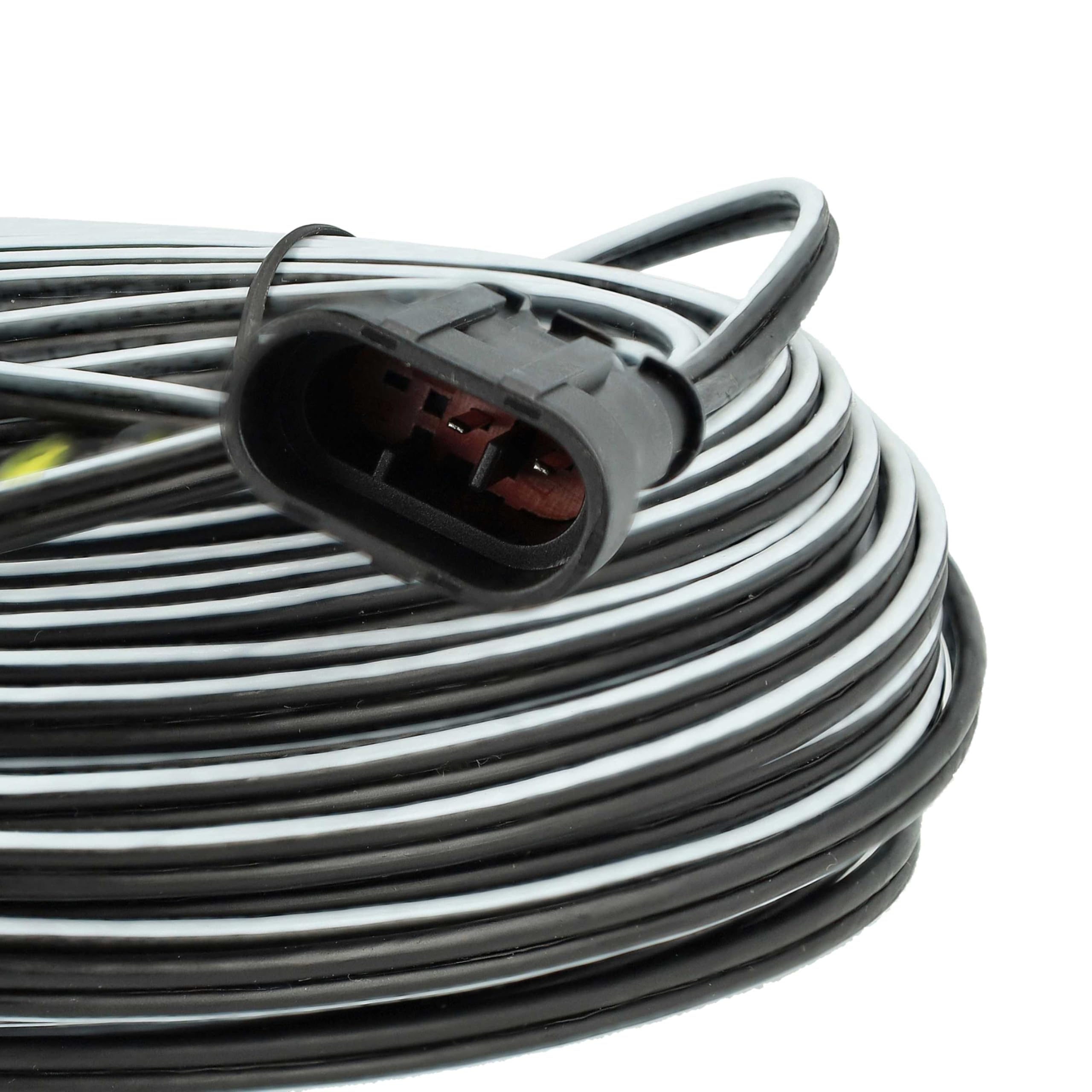 vhbw 1x Fuente alimentación, 1x bateria 3000 mAh, 1x Cable Baja tensión de 30 m Compatible con Flymo EasiLife Go 500, Go 200, Go 250 cortacésped