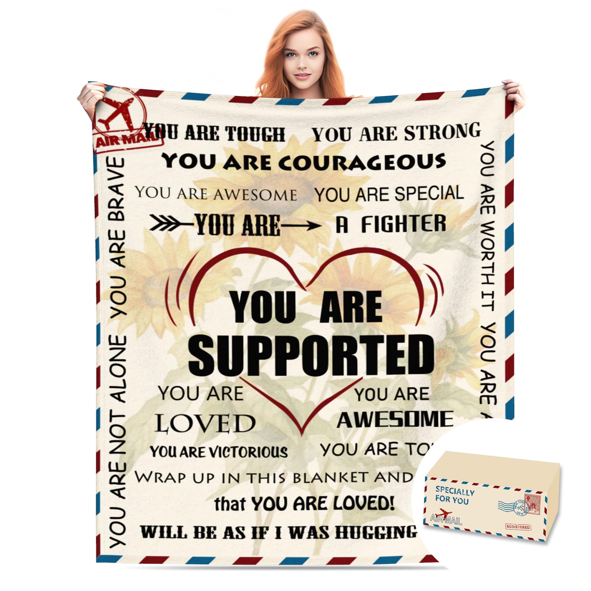 Get Well Soon Gifts for Women, Inspirational Gifts Blanket, Feel Better After Surgery Gifts for Sick Women, Thinking of Yo...