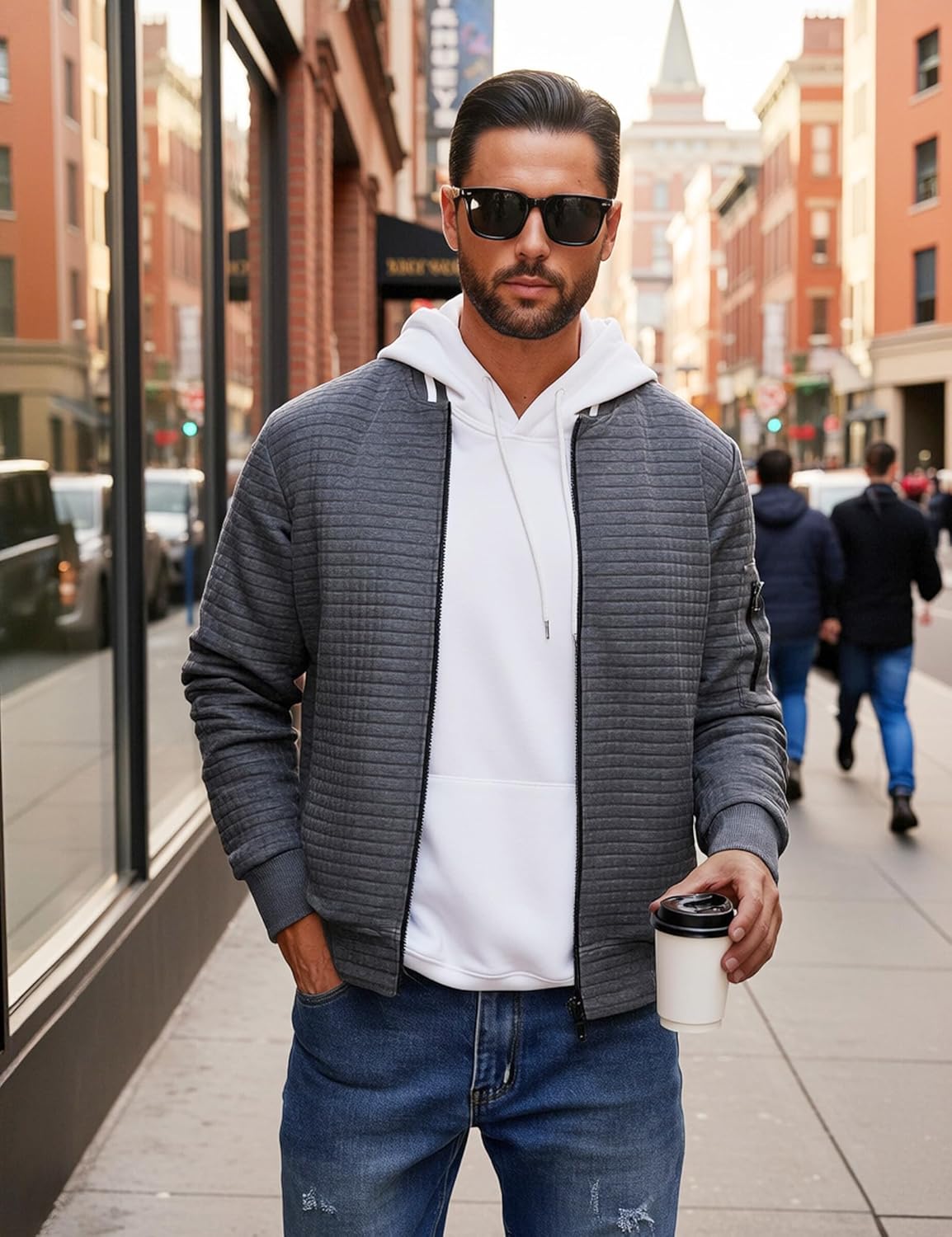 Jaqueta masculina leve casual leve para homens jaqueta bomber waffle casaco universitário com zíper em promoção! Veja a oferta e mais achadinhos de Jaquetas & Casacos 5 Hoje é o melhor dia para comprar Jaqueta masculina leve casual leve para homens jaqueta bomber waffle casaco universitário com zíper com aquele preço maroto! Promoção! Aproveite a oferta! 5