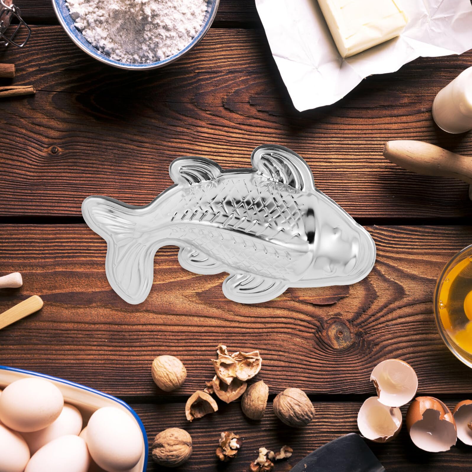 Moule à Pâtisserie de Poisson, Alliage D'aluminium Argenté | Antiadhésif, Démoulage Facile, Cuisine et Cuisson, Adapté aux Gâteaux, Chocolat, Gelée