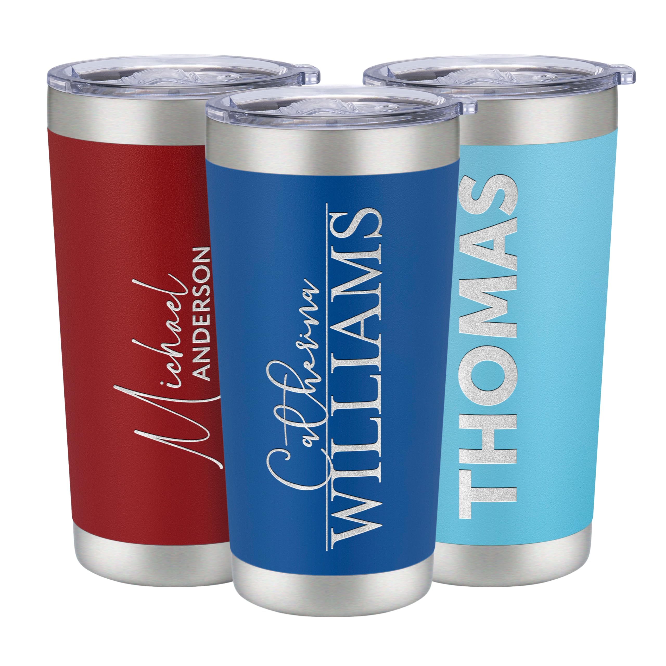 Personalized 20oz Tumbler with Engraved Name | Royal Blue Stainless Steel Travel Mug with Slider Lid | Vacuum Insulated Coffee Cup | Custom Gift for Women & Men, Birthday, Christmas