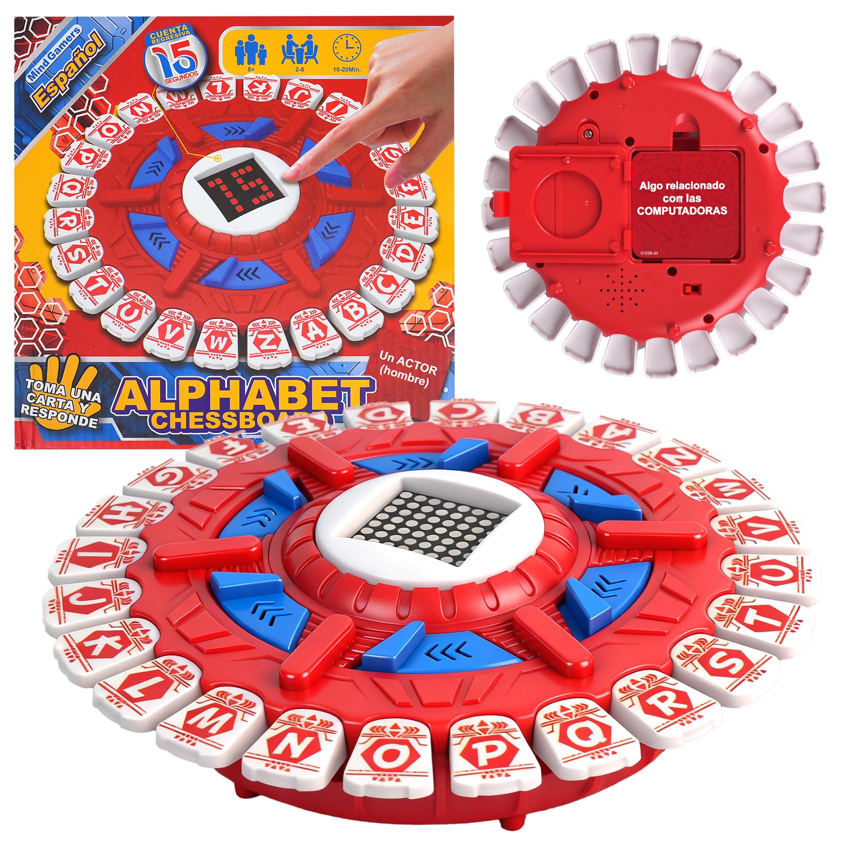 Aigomc Word Game for Kids & Adults with 2 Modes,144 Topic Categories 36 Cards Pressing Games,Fun Fast-Paced Stop Game,LCD Display Timer Family Board