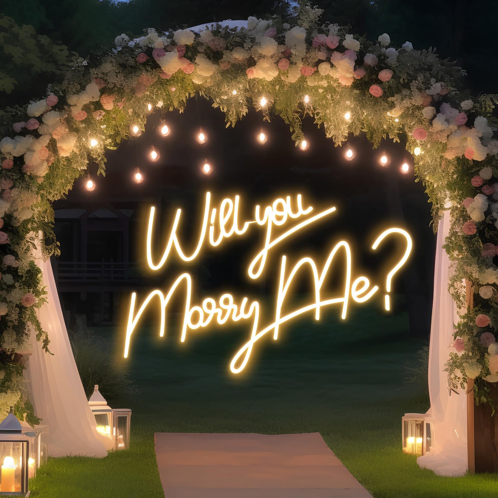 Amazon.co.jp: Baquler Lサイズ Marry Me サイン 28インチ x 19