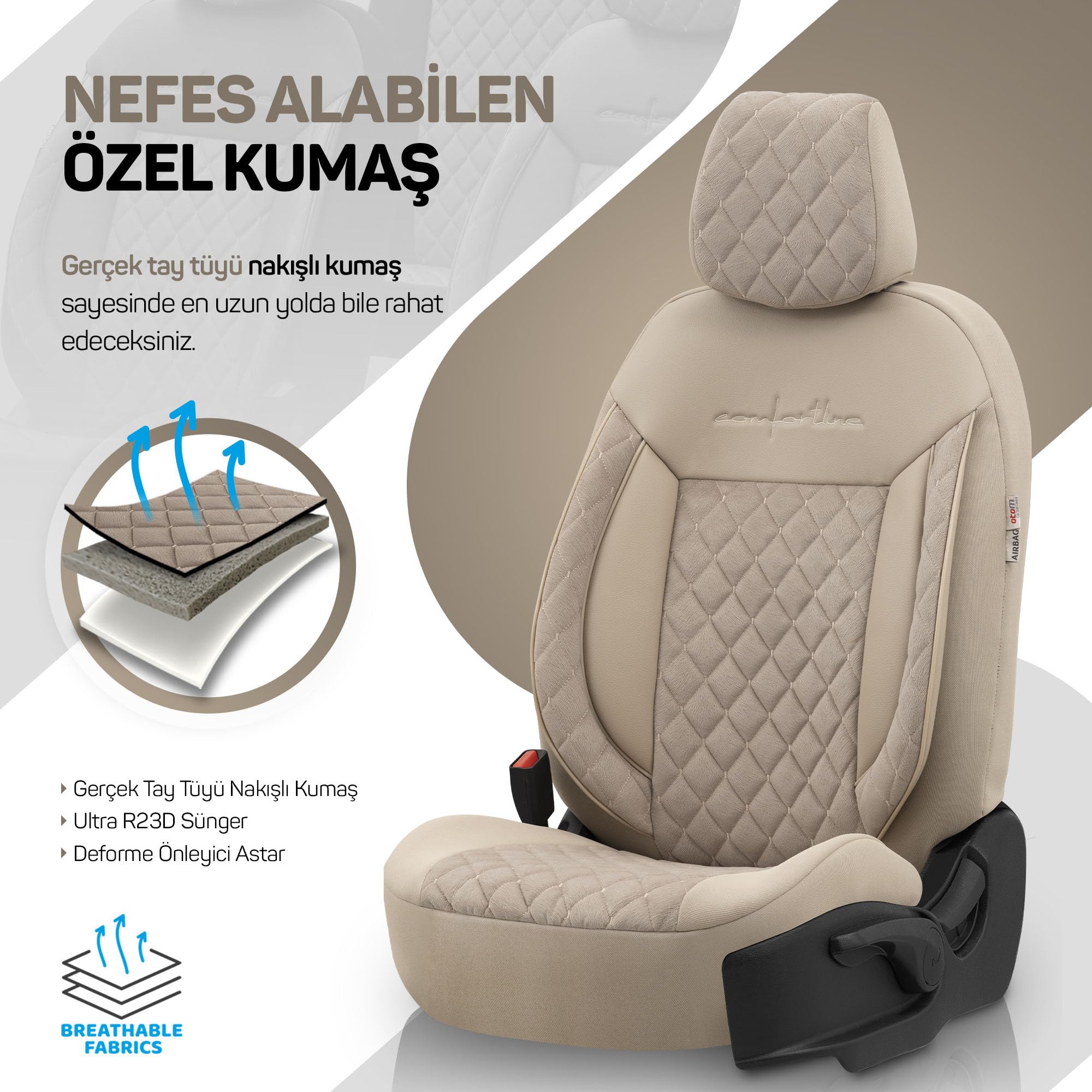 Universele Velours/Stoffen Stoelhoezenset 'Comfortline' | Zwart