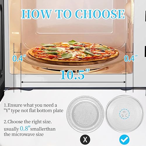 Miniatura 5 de Placa giratoria universal de vidrio de repuesto de 10.5 pulgadas Compatible con GE, Panasonic, Magic Chef, Hamilton Beach, Oster y más