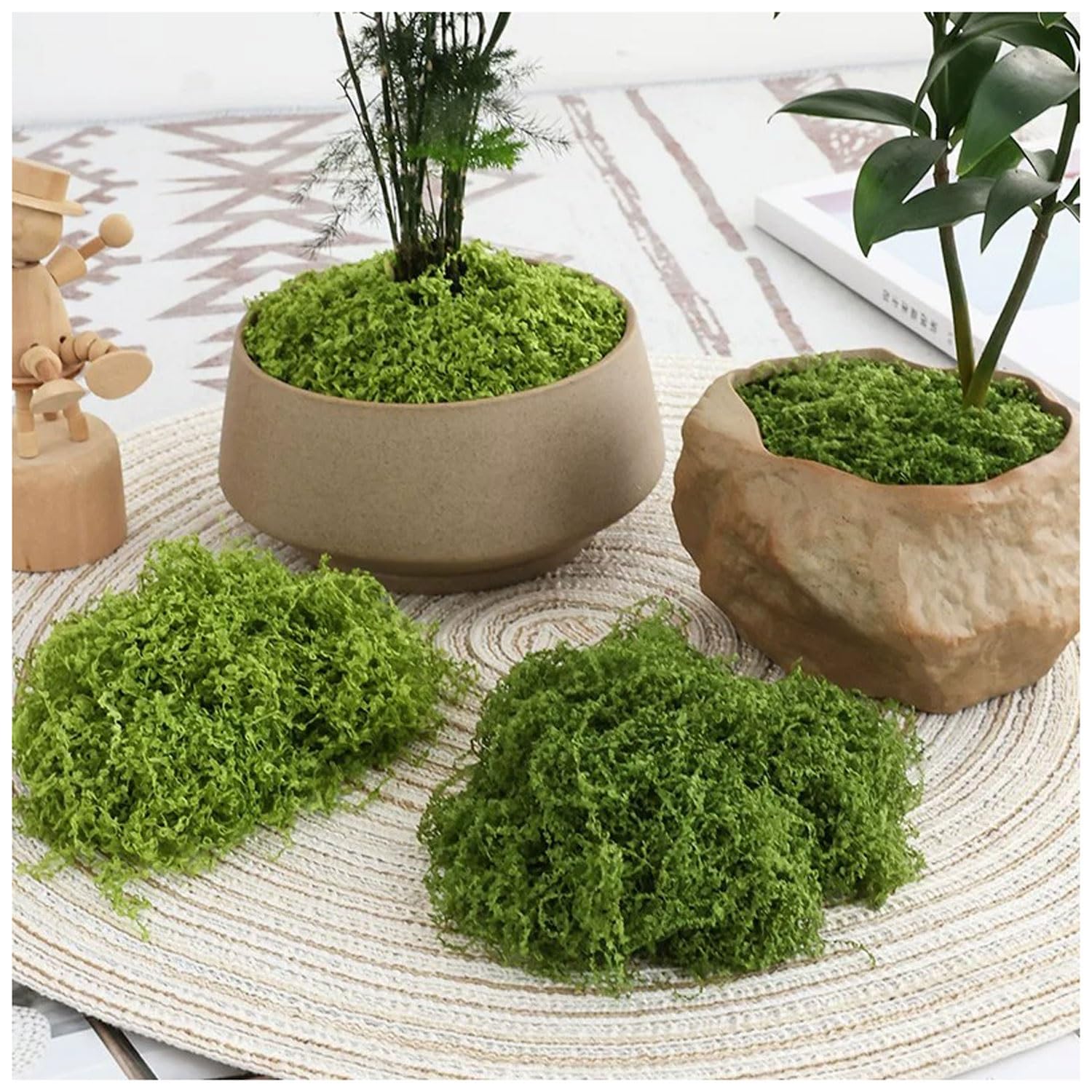 DIWAL Artificial Moss for Crafts, Potted Plants Decor, Bulk Moss for Indoor/Outdoor Use, DIY Floral Arrangements, Terrariums(Dark green,100g)
