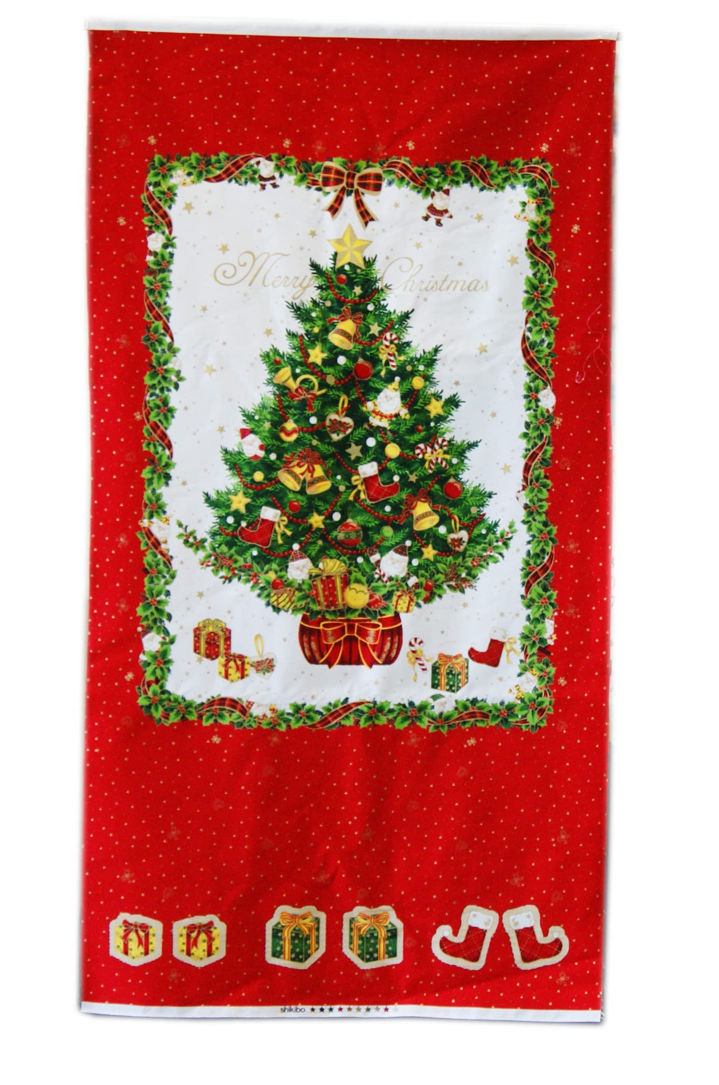 クリスマスタペストリー　ハンドメイド　赤ツリー　 Amazon.co.jp: タペストリー クリスマスツリー 赤 1225 1枚 : ホーム