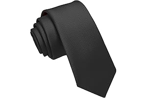 2.4" Solid Color Skinny Tie Slim Necktie for Men