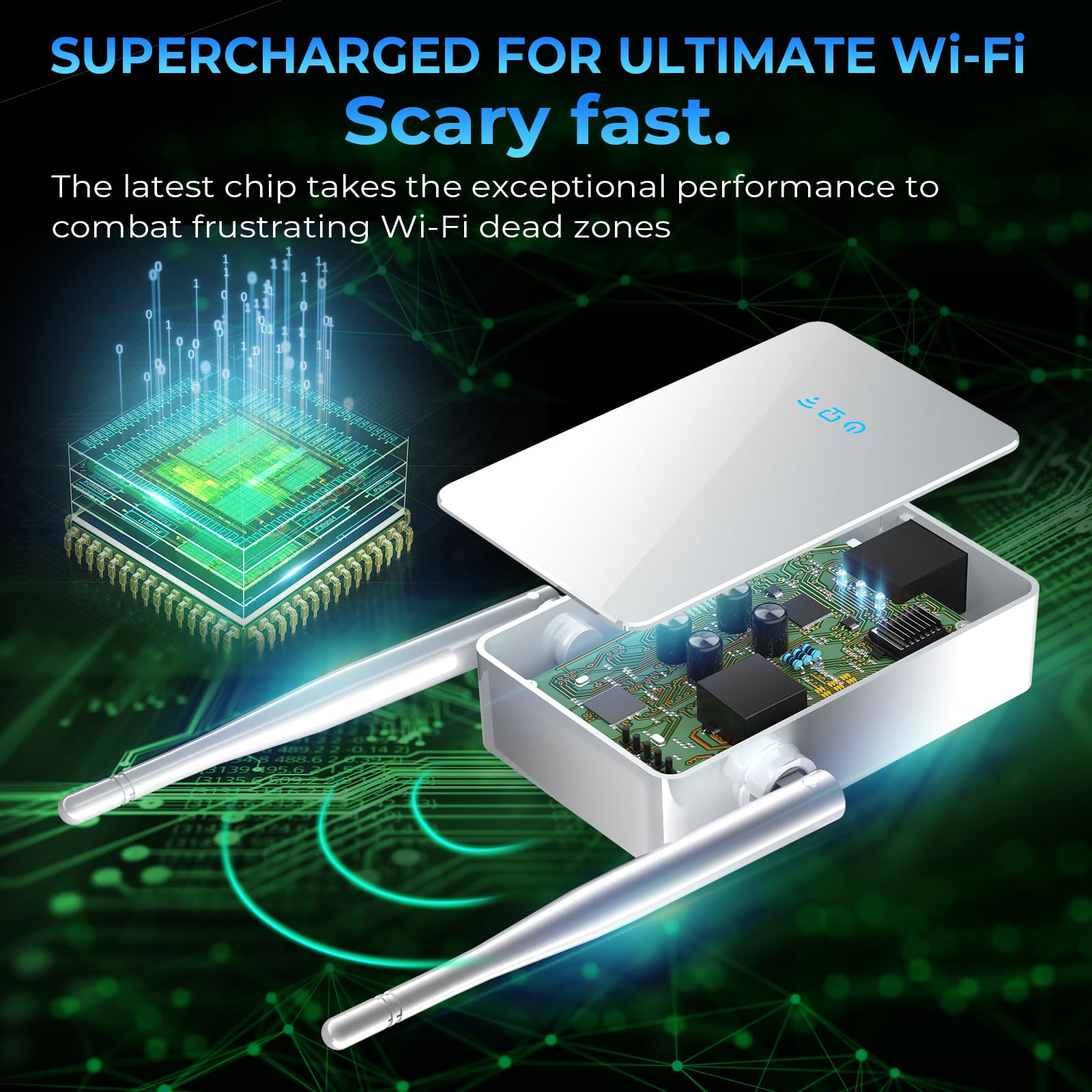 2026 WiFi Extender Signal Booster, New Gen Internet Booster for Home, 4X Faster, Covers up to 10,000 sq.ft, Wi-Fi Repeater with Ethernet Port, Wireless Long Range Amplifier, Easy Setup (White) — view 3