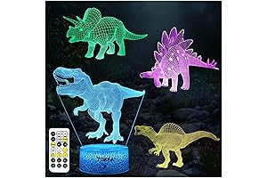 Dinosaur Toys for Boys 7 Colors Changing 3D Dinosaur Night Light