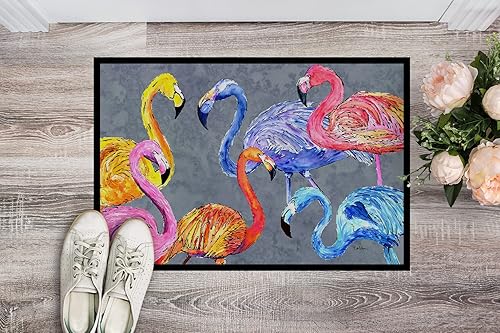 Miniatura 3 de Caroline's Treasures 8871JMAT Flamingo Six Senses - Tapete para puerta delantera, 24 x 36 pulgadas, para interiores y exteriores, para entrada,