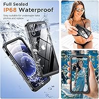 Vista 2 de Temdan Funda impermeable para iPhone 12, impermeable, antideslizante, a prueba de golpes, para iPhone 12, color negro