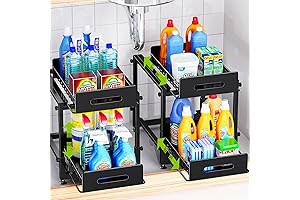 2-Pack Under-Sink Sliding Storage Rack
