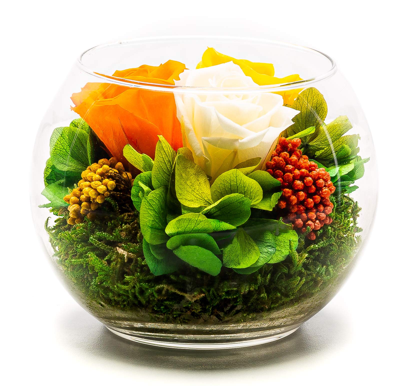 Rosen-Te-Amo |Konservierte Blumenarrangement, duftend, farbig handgemacht mit echten Foliage Geburtstagsgeschenk für Frauen, Rosen Geschenke für Mama| Blume zum Weihnachten, Valentinstag, Muttertag