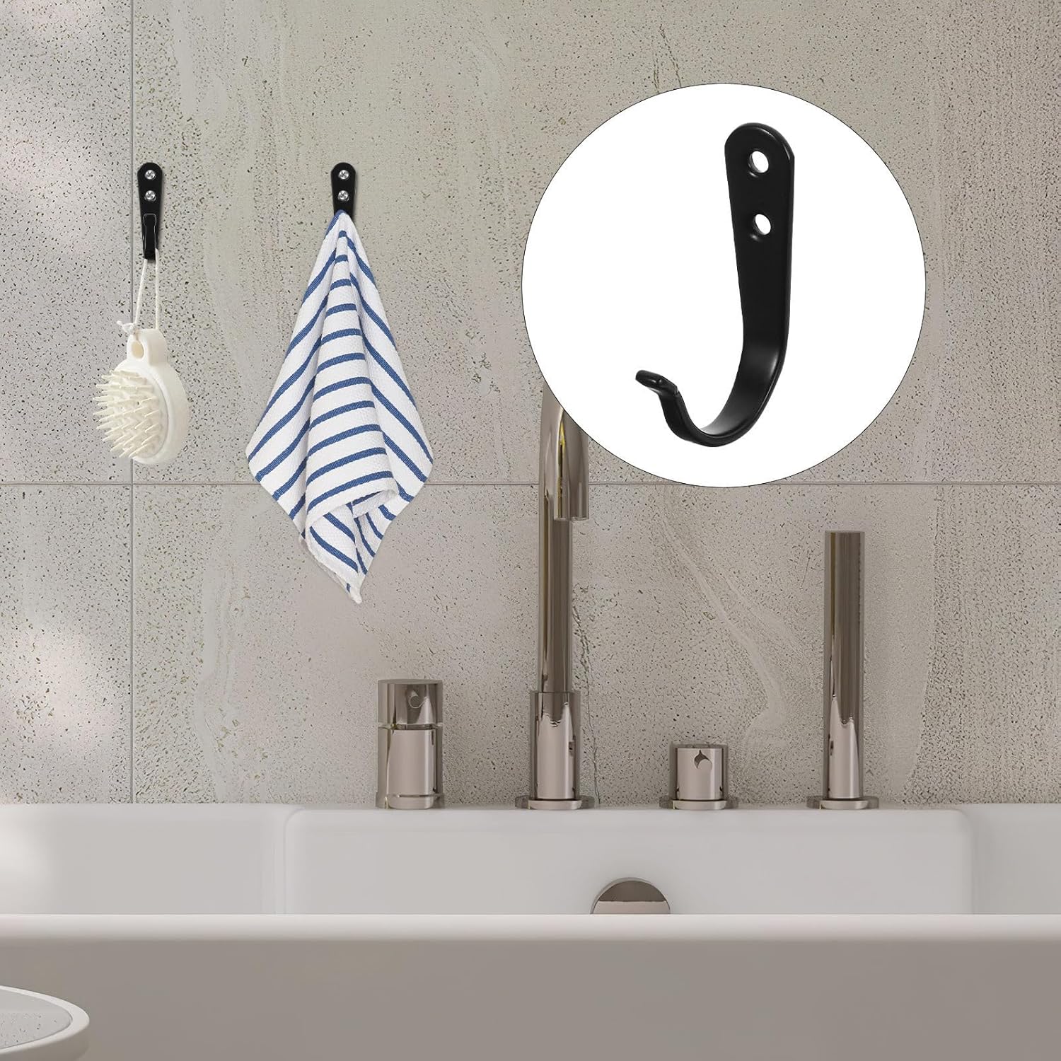 Alipis 10pcs Black Metal Wall Hooks Coat Hanger Hat Hooks Decorative Vintage for Bedroom and Entryway Organization