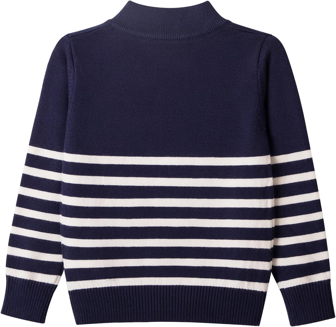 Danny D Boys Stripe Quarter Zips Pullover Sweater Kids Chunky Long Sleeve Knit Pullover Sweater - Image 3