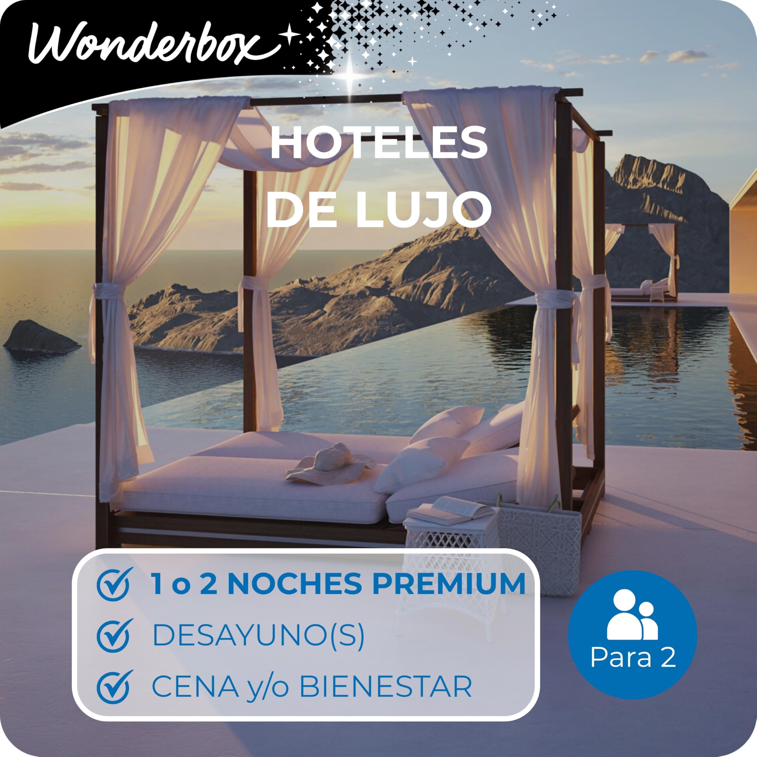 WONDERBOX - Caja Regalo - Hoteles de Lujo | 1 o 2 noches con desayunos y opción a cena o actividad bienestar - 550 hoteles de 5* y 4* - Hoteles vanguardistas, balnearios