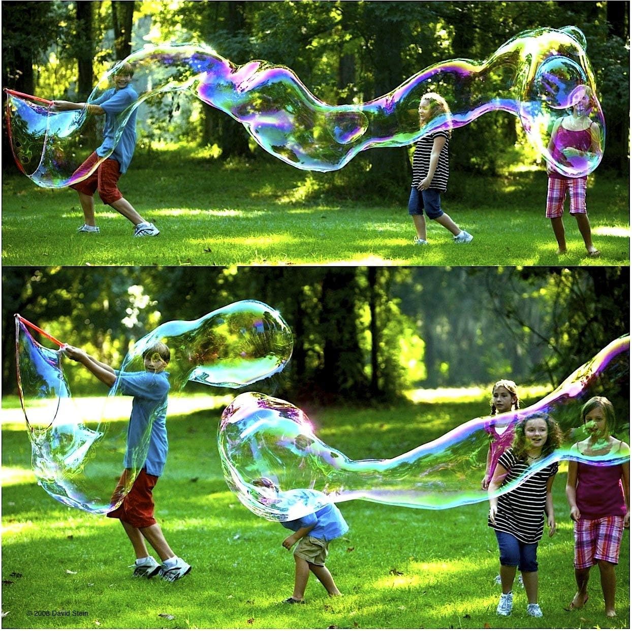 BUBBLETHING Giant Bubbles Wand & Mix - Kit Blows Bubbles to 30-Feet-Long - Makes 3.0 Gallons Giant Bubble Solution - Big Easy Safe Outdoor Family Fun