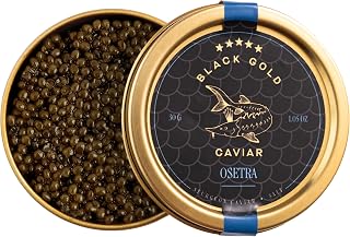 Osetra Black Caviar 1.06 Oz / 30 g - Sturgeon Сaviar with Balanсed Flavor - Gourmet Fish Roe, Сaviar Food