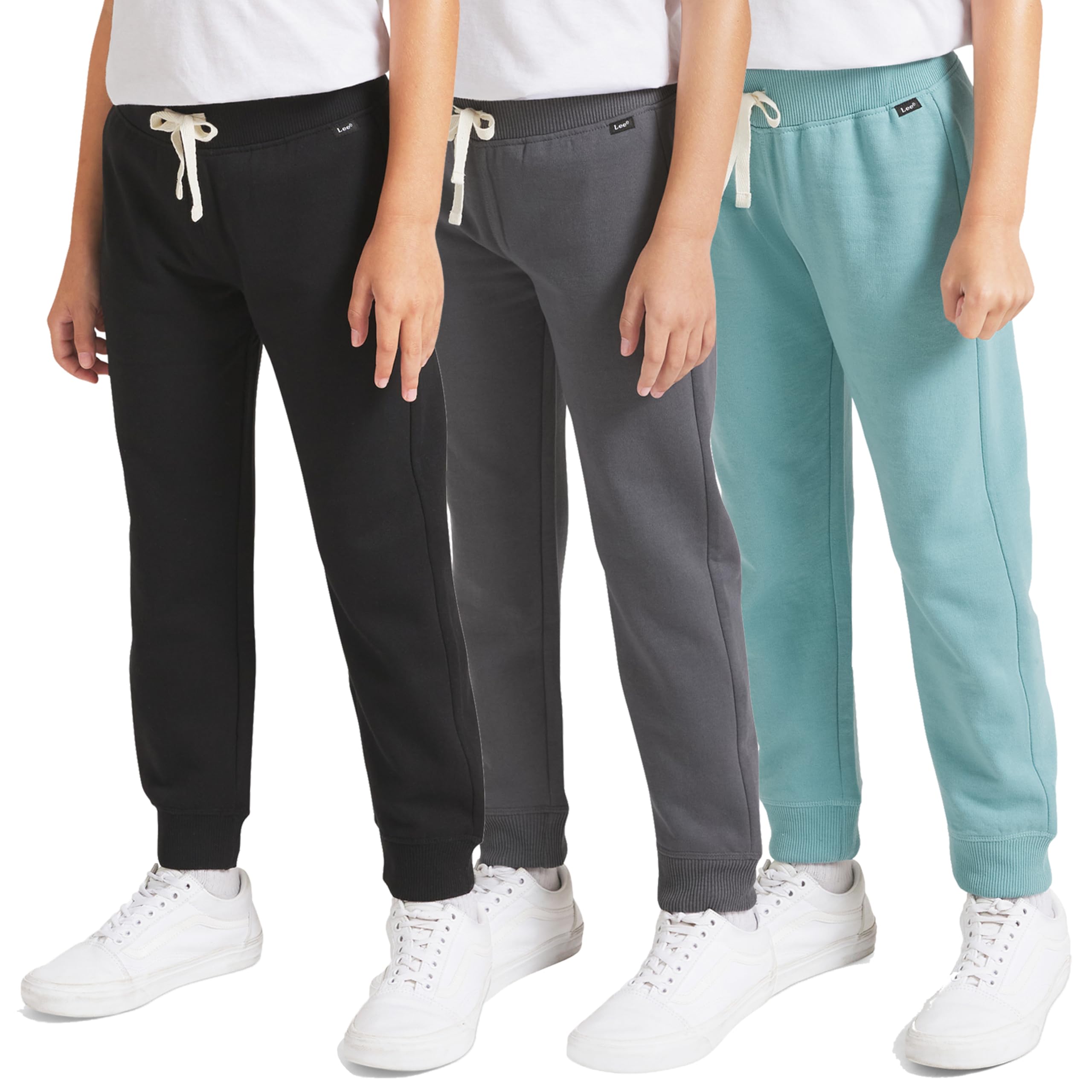 Boys' 3 Pack Variety Midweight Super Soft Fleece Lined Stretchable Jogger Pants