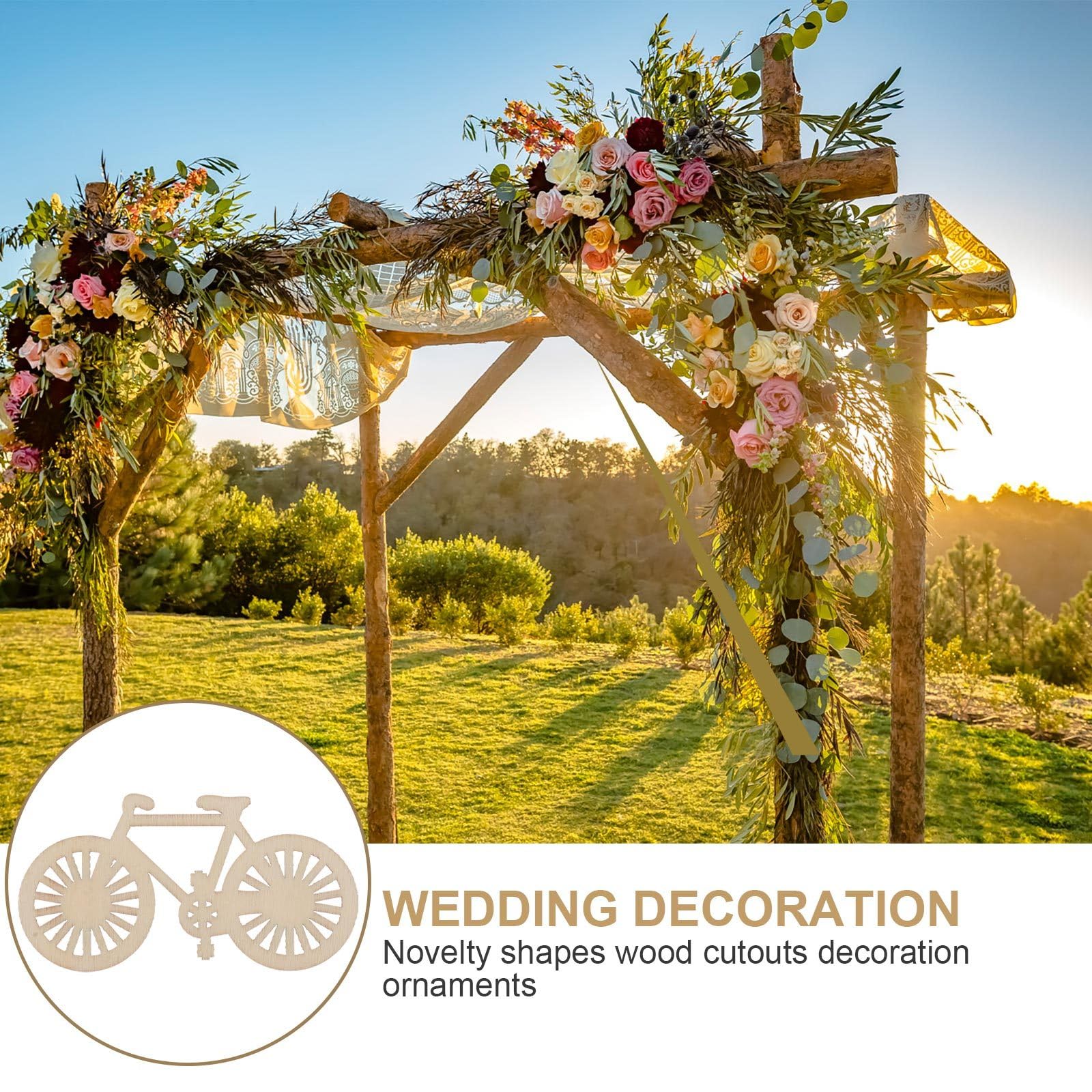 Lot De 10 Décorations En Bois En Forme De Vélo - Découpe En Tranches De Bois Pour Loisirs Créatifs - Décoration (couleur Bois Originale 1) Pour