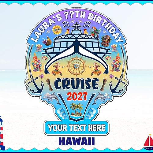 Miniatura 8 de Decoraciones magnéticas para puerta de crucero de cumpleaños con texto en inglés «Happy Birthday» | Letrero magnético personalizado para puerta de