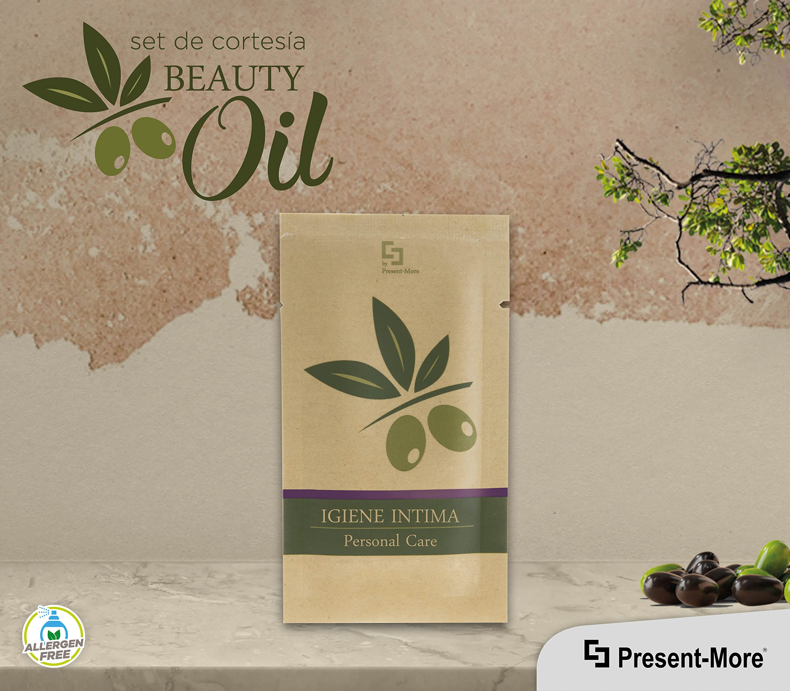 Present-More Gel intimo 15ml Beauty Oil - Jabón intimo 250 unidades para Hoteles y B&B | Jabón intimo sin alérgenos con fragancia Tahitian