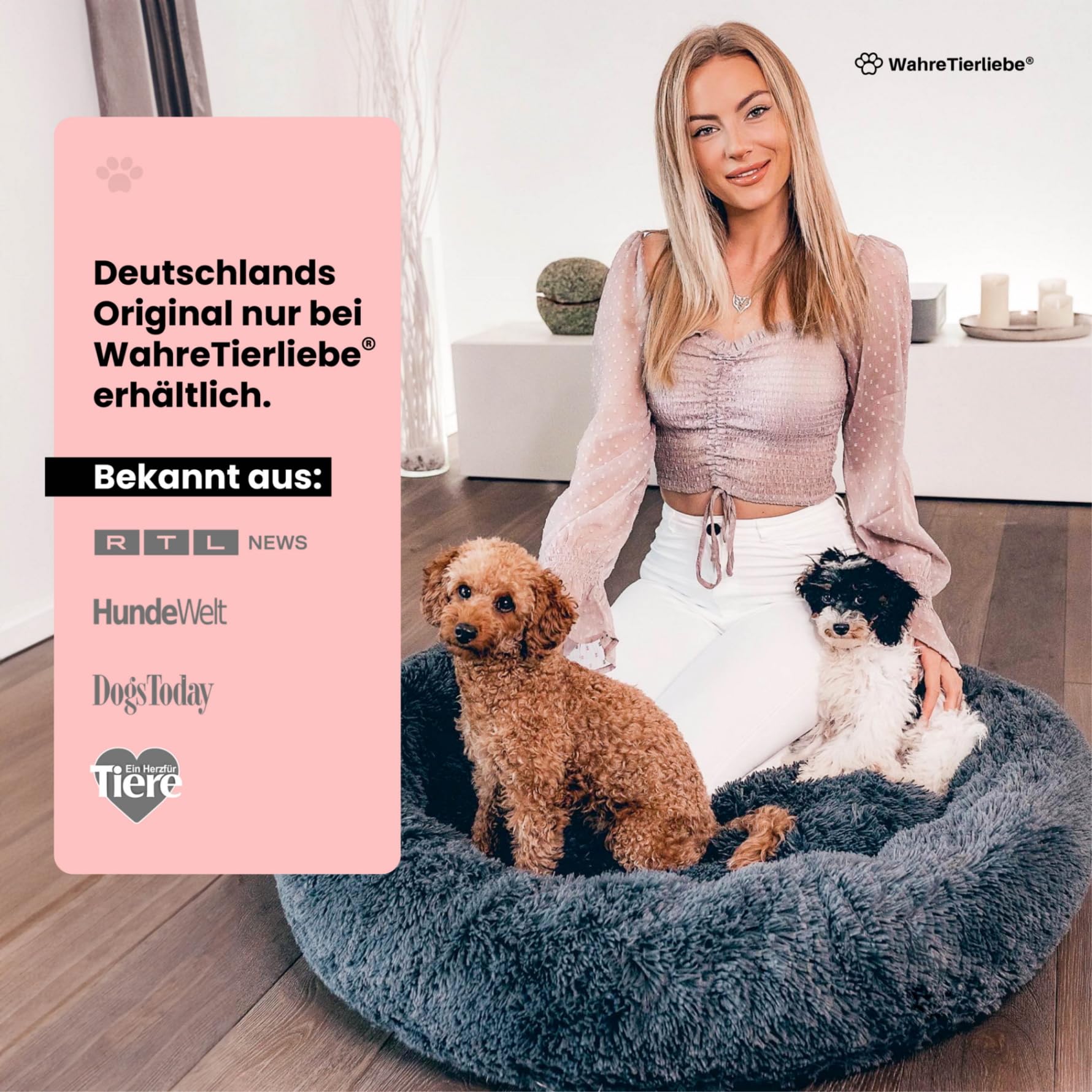Pfoten & Nasen Wolke 7 Donut Hondenbed & Kattenbed - Rond, Zacht