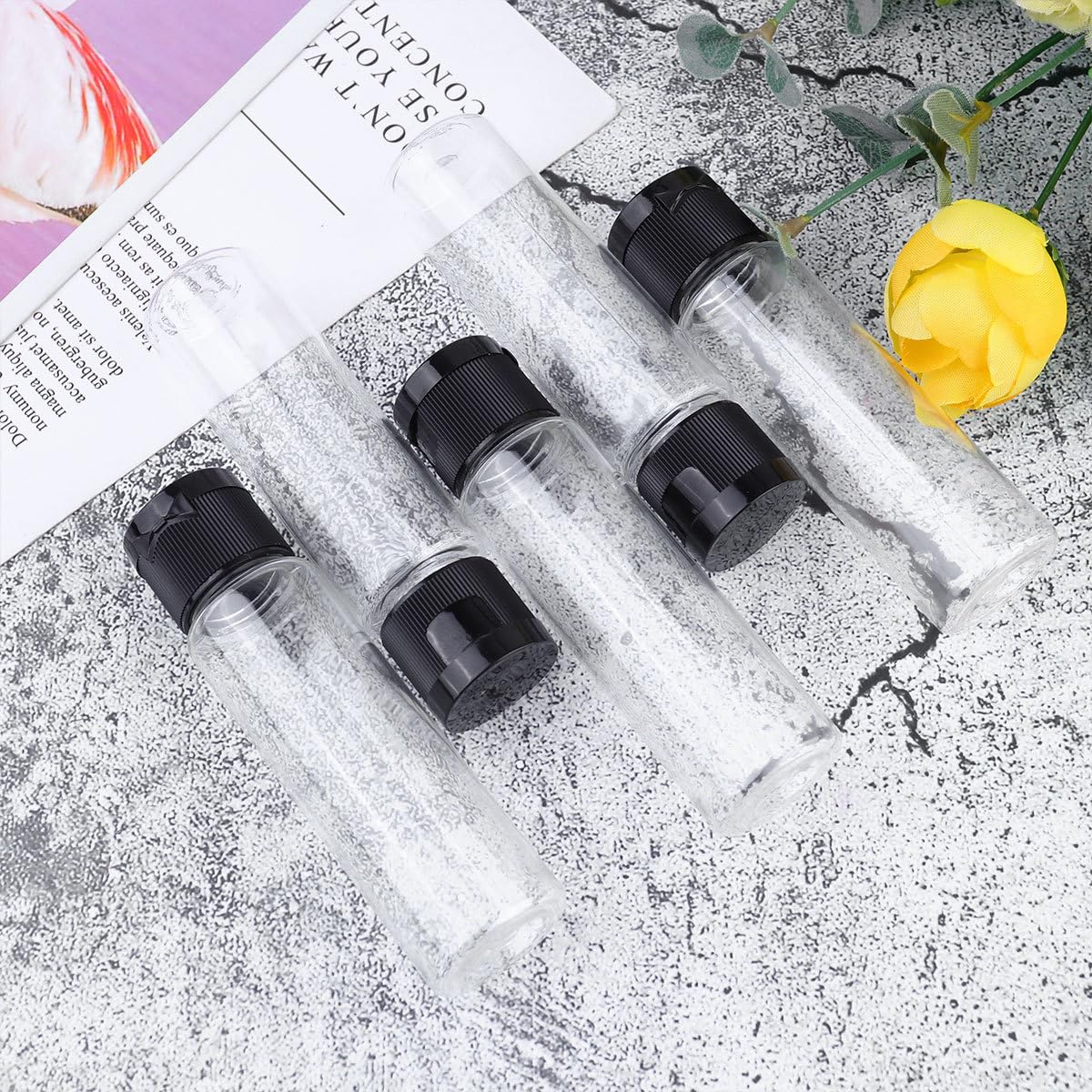 SOLUSTRE 24 Stück 30ml Tragbare Leichte Wiederbefüllbare Flaschen aus Pp und Pet Leere Kosmetikspender für Hautpflege und Reisen Multifunktionale Reisebehälter