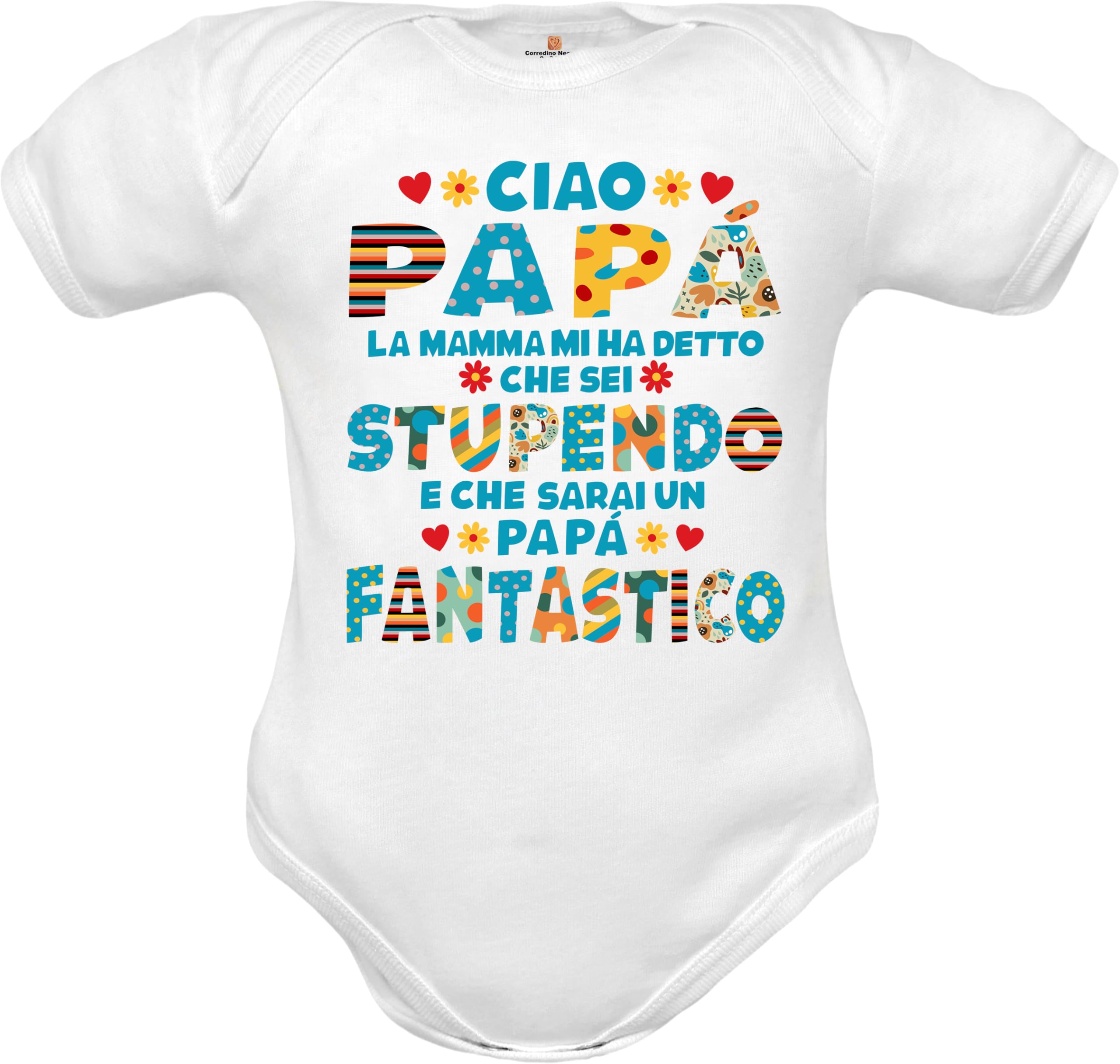 Corredino Neonato maschio e femmina idea regalo primo compleanno Papà e Mamma - Body neonato Cotone Maniche Corte, bavetta e cappello con frase dedica in Azzurro e Rosa