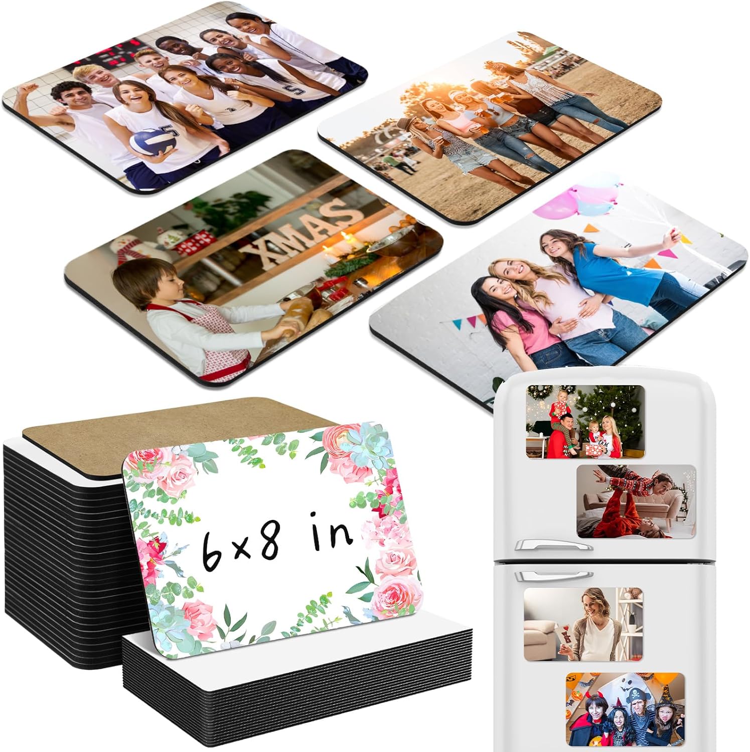 Flutesan 32 Pcs Large Sublimation Magnet Blanks Personalized Refrigerator Sublimation Blanks Include 16 Rectangle Blanks 16 Fridge Magnets for Office Kitchen Microwave Car Wall Decoration (6 x 8 Inch) Flutesan 32 Pcs Large Sublimation Magnet Blanks Personalized Refrigerator Sublimation Blanks Include 16 Rectangle Blanks 16 Fridge Magnets for Office Kitchen Microwave Car Wall Decoration (6 x 8 Inch)