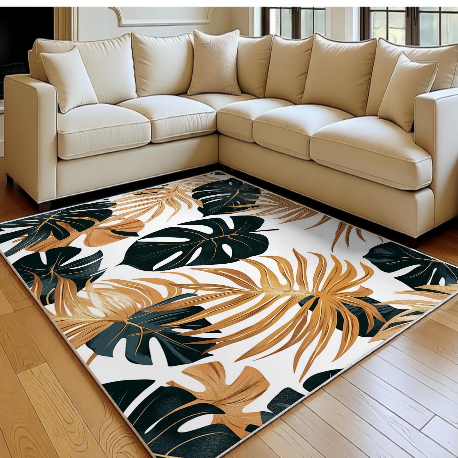 Tapis de cuisine antidérapant à poil court en flanelle douce 140x200 cm