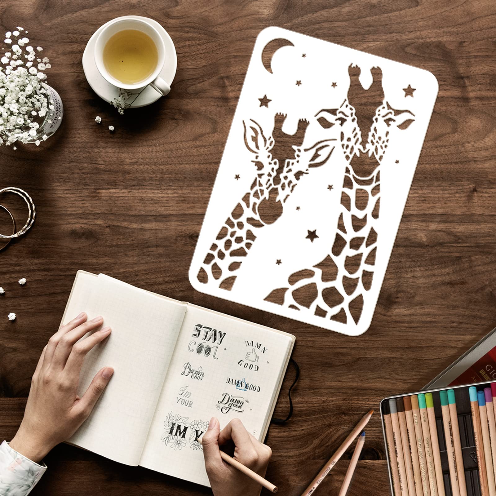 Stencil Zebra Fai Da Te - Modello Riusabile In Plastica 29,7x21 Cm Per Decorare Pareti, Legno, Tessuti E Pavimenti - Foto 10