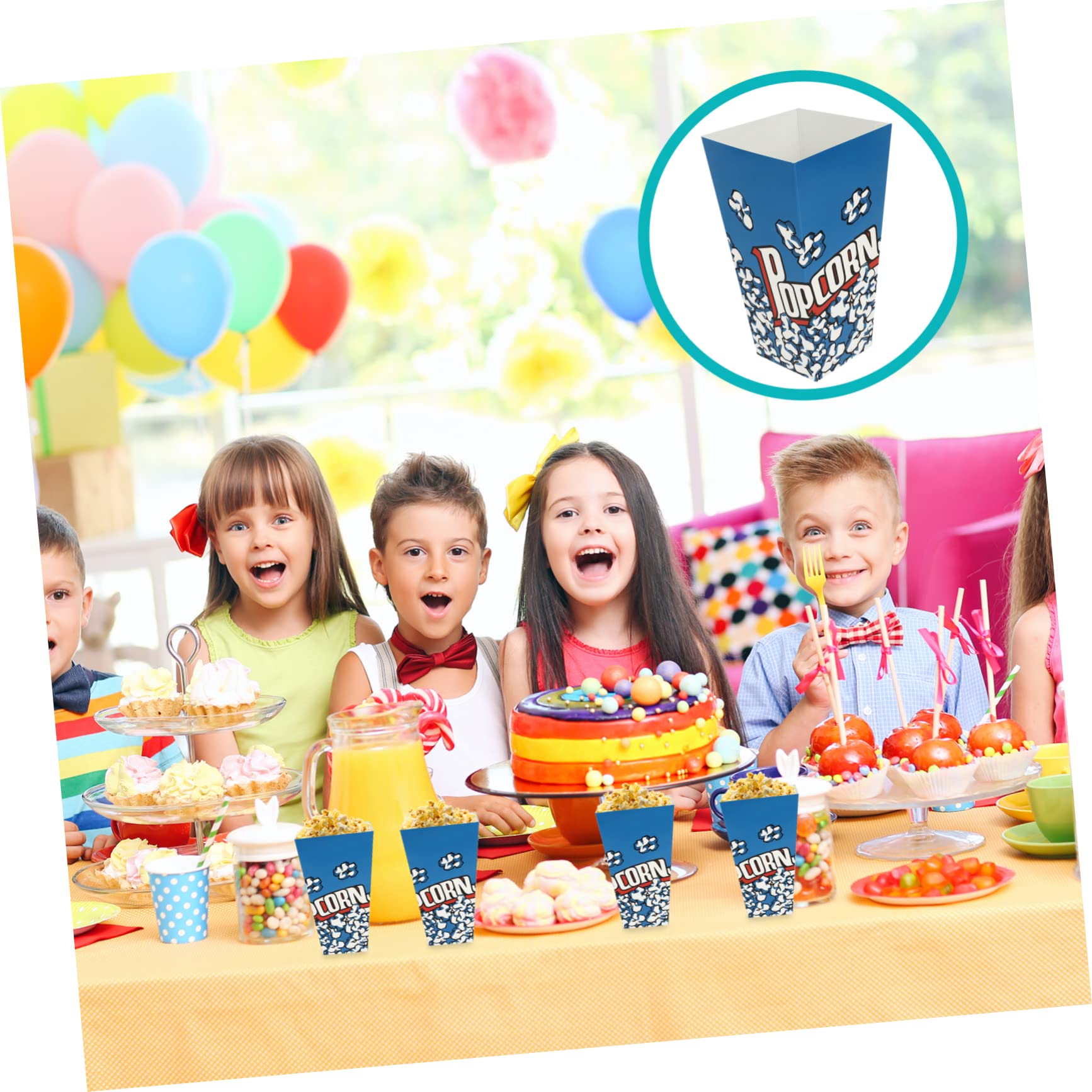 Toyvian Cajas De 100 Uds. Caja De Palomitas De Maíz Titulares De Palomitas De Maíz Tina De Palomitas De Maíz Contenedor De Palomitas De Maíz Cubo De Palomitas De Maíz Papel Microonda